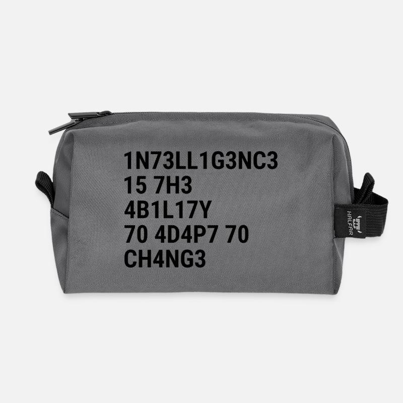 L’intelligence, c’est la capacité à s’adapter au changement. - Trousse de toilette en tissu recyclé - anthracite