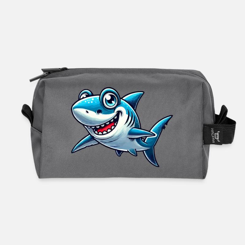 hai shark comic - Recycelte Kulturtasche - Anthrazit