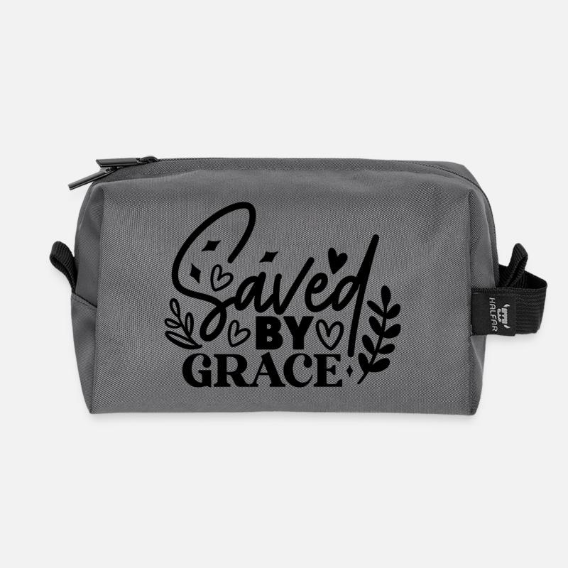 Saved By Grace - Recycelte Kulturtasche - Anthrazit