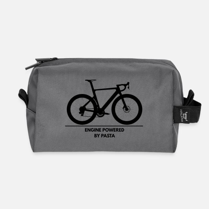 Engine Powered by Pasta – Cycling Shirt - Recycled Toiletry Zip Bag - anthracite