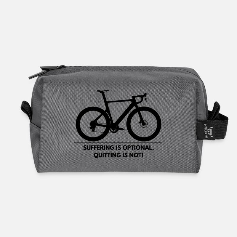 Suffering Optional Quitting Not – Cyclist Shirt - Recycled Toiletry Zip Bag - anthracite