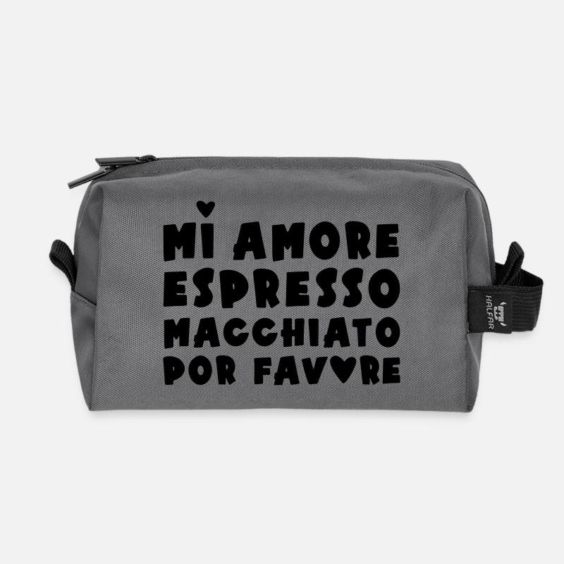 Espresso Macchiato - Recycelte Kulturtasche - Anthrazit