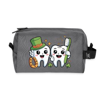 Lustiger Zahnarzt St. Patricks Tag - Recycelte Kulturtasche - Anthrazit - Vorne