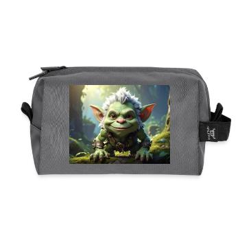 Green Forest Goblin in Adventure - Recycled Toiletry Zip Bag - anthracite - Front