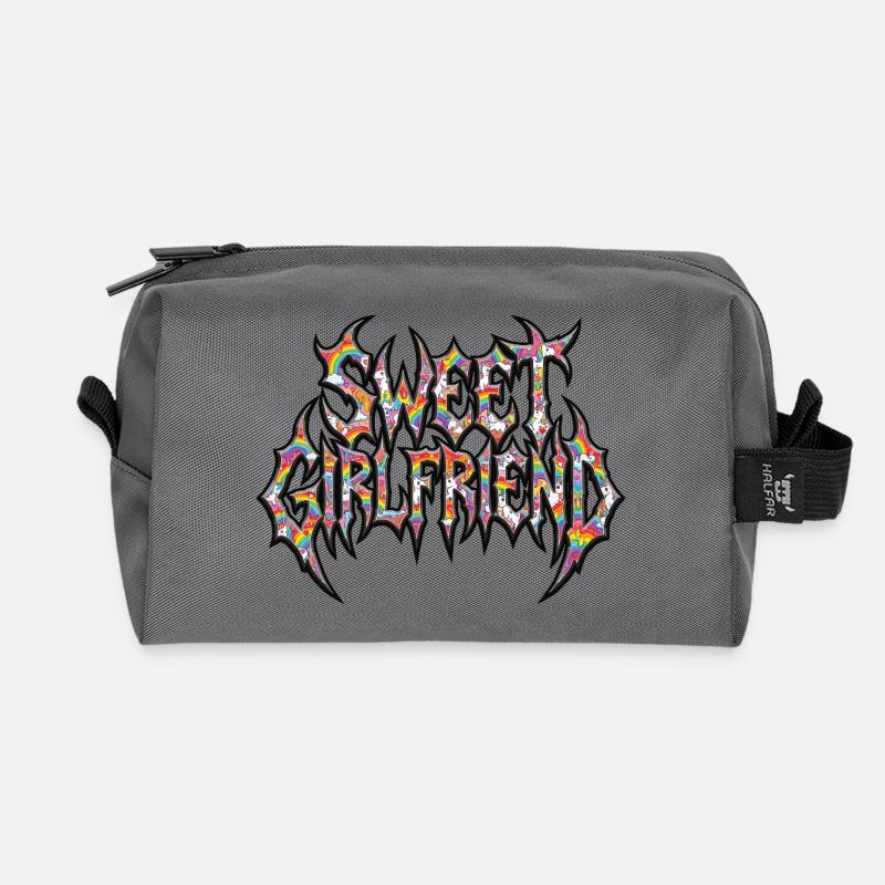 Freundin, Einhorn-Valentinstags-Paar - Recycelte Kulturtasche - Anthrazit