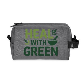 Herbalist Heal With Green Professional Practition - Recycled Toiletry Zip Bag - anthracite - Front