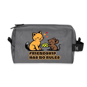 Freundschaft Ohne Regeln Katze Maus - Recycelte Kulturtasche - Anthrazit - Vorne