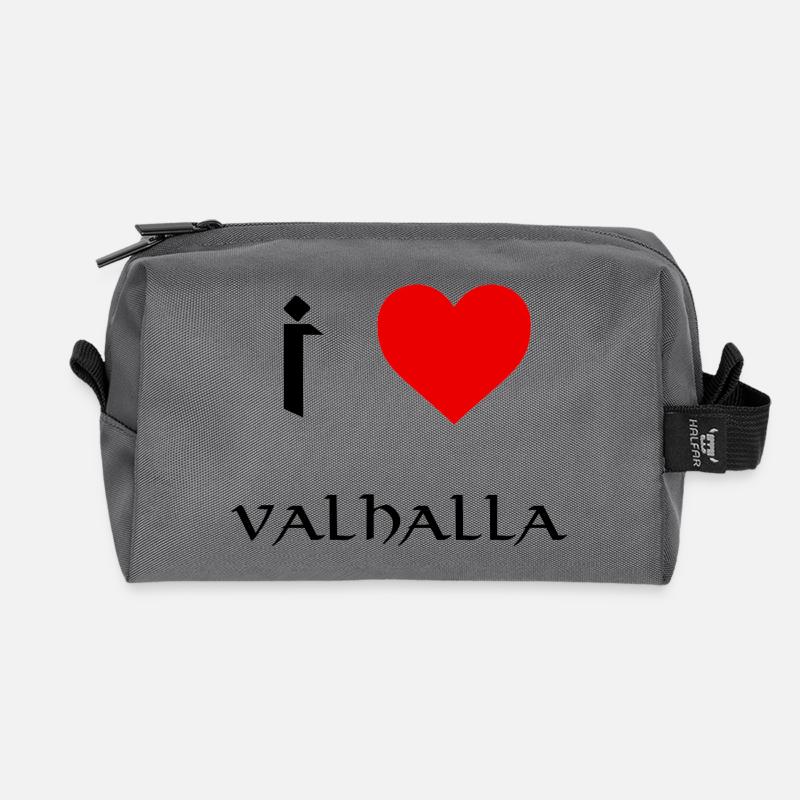 I love Valhalla - Recycled Toiletry Zip Bag - anthracite