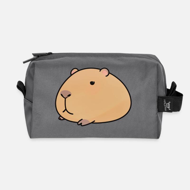 Entspannte Capybara-Cozy Vibe - Recycelte Kulturtasche - Anthrazit