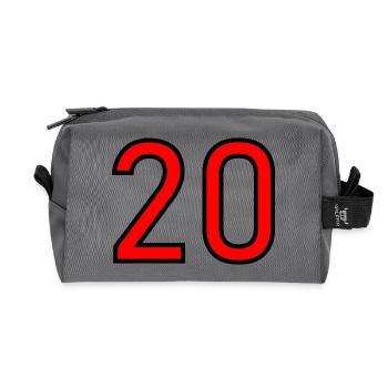 20. 20th ANNIVERSARY. 20 YEARS ANNIVERSARY. 20 YEARS. - Recycled Toiletry Zip Bag - anthracite - Front