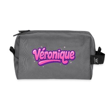 Graffiti Name Véronique printable on everything! - Recycled Toiletry Zip Bag - anthracite - Front