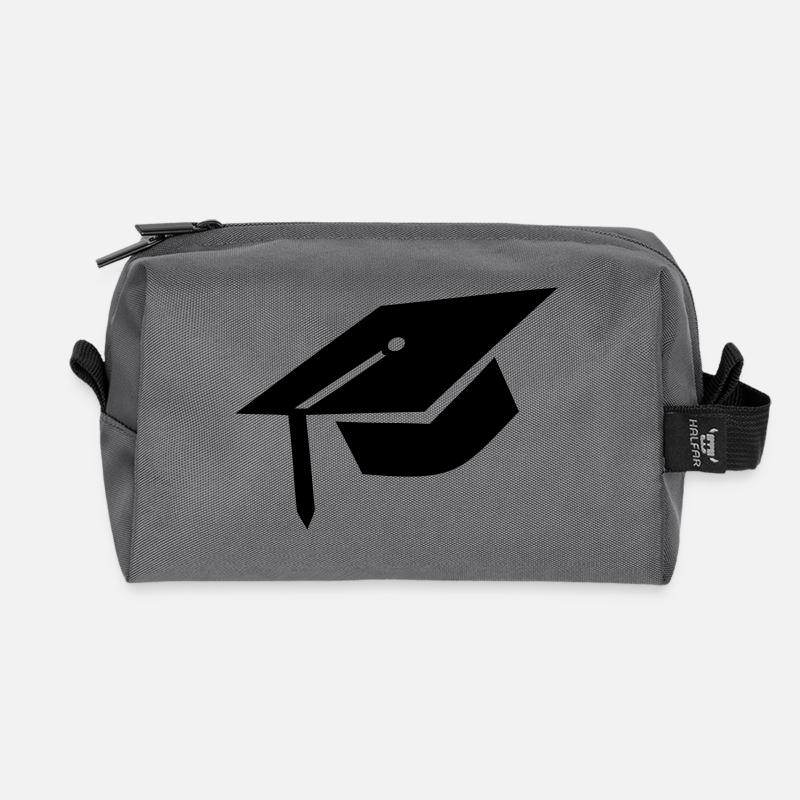 graduation cap - Recycled Toiletry Zip Bag - anthracite