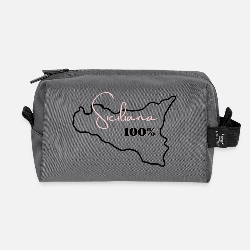Siciliana 100% - Recycelte Kulturtasche - Anthrazit