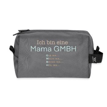 Mama GmbH – Mutti in Führung - Recycelte Kulturtasche - Anthrazit - Vorne