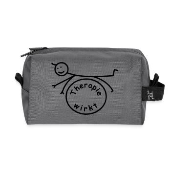 Therapy is lying - Recycled Toiletry Zip Bag - anthracite - Front
