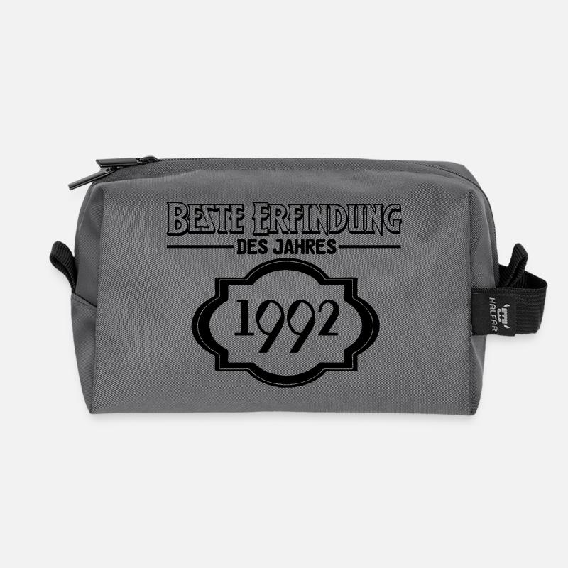 Beste Erfindung des Jahres 1992 Geschenk - Recycelte Kulturtasche - Anthrazit