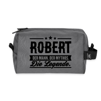 Man Myth Legend Robert - Recycled Toiletry Zip Bag - anthracite - Front