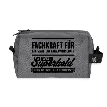 Superheld Fachkraft Kreislauf und Abfallwirtschaft - Recycelte Kulturtasche - Anthrazit - Vorne