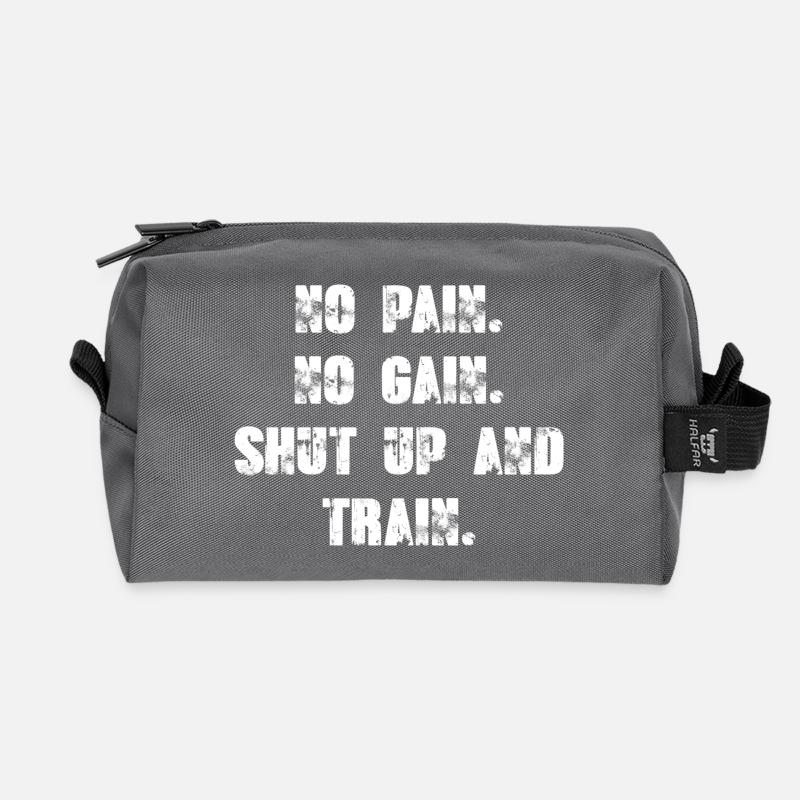 No Pain No Gain - Shut up and Train. - Recycelte Kulturtasche - Anthrazit