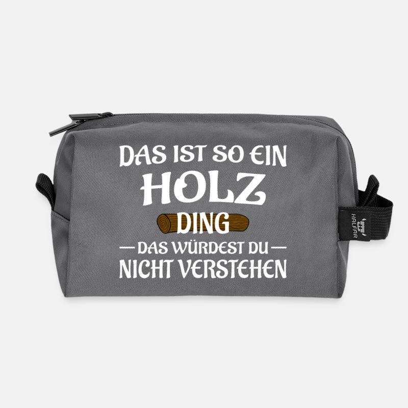 Holz Ding - Recycelte Kulturtasche - Anthrazit