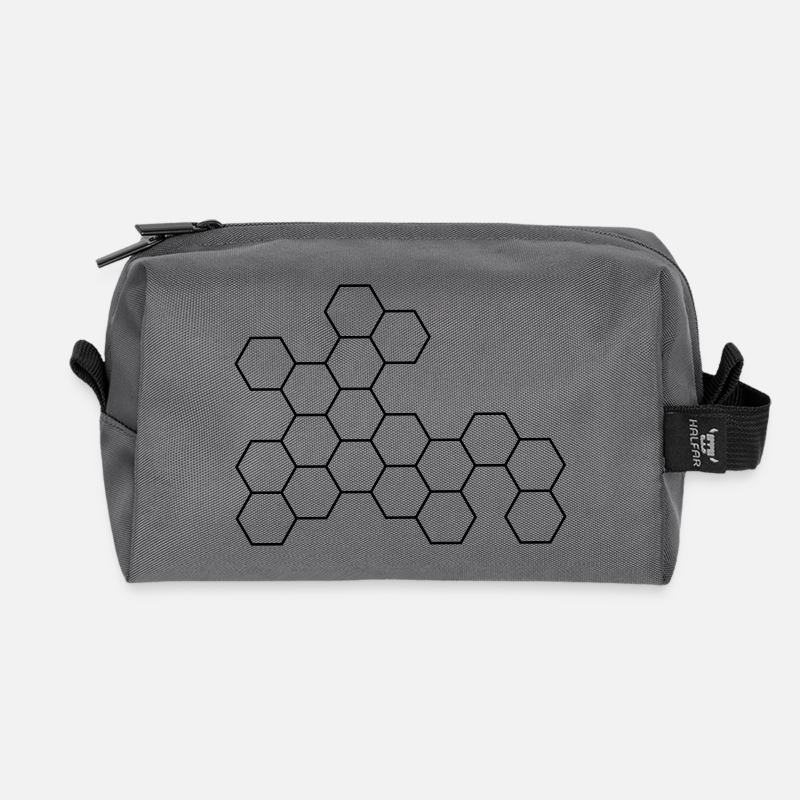 Waben - Recycelte Kulturtasche - Anthrazit