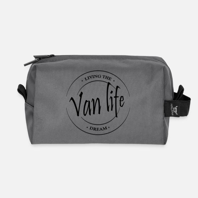 Van life - Recycled Toiletry Zip Bag - anthracite
