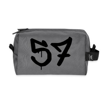 Graffiti : 57 - Recycled Toiletry Zip Bag - anthracite - Front
