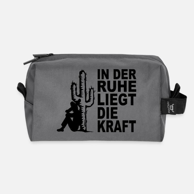 in der ruhe liegt die kraft - Recycelte Kulturtasche - Anthrazit