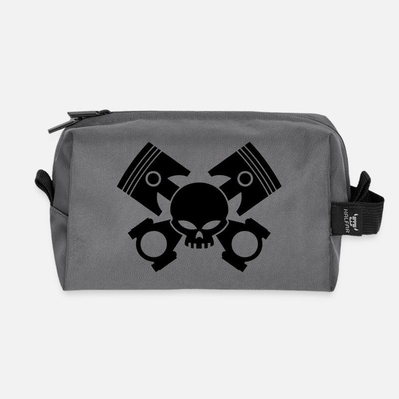 pistons - rods and skull - Recycelte Kulturtasche - Anthrazit
