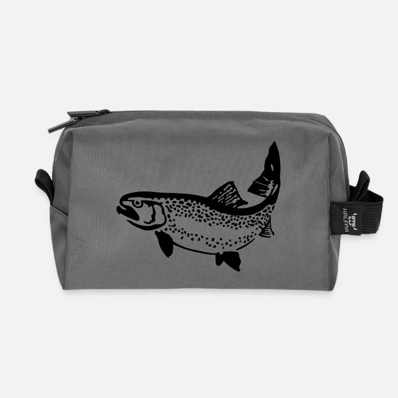 Forelle - Recycelte Kulturtasche - Anthrazit