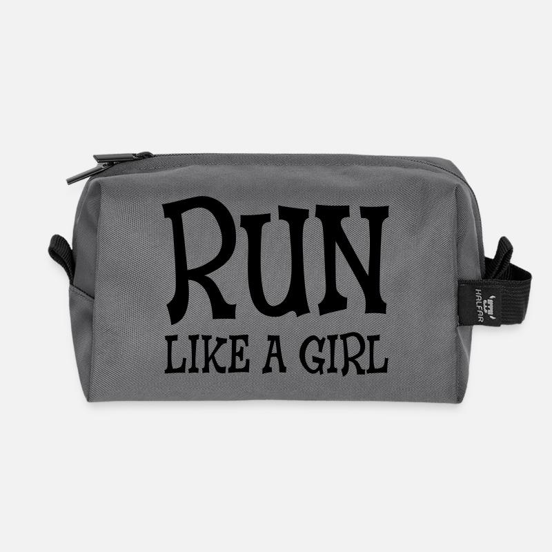 Run Like A Girl - Recycelte Kulturtasche - Anthrazit