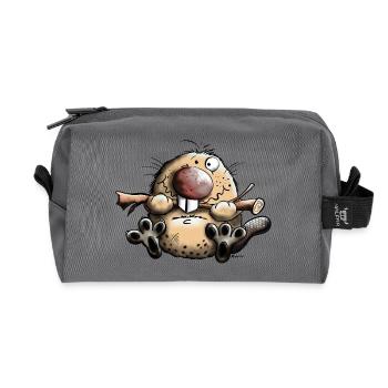 Lustiger Biber - Recycelte Kulturtasche - Anthrazit - Vorne