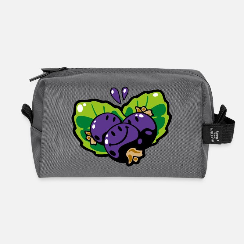 Smiley Black Currants - Recycelte Kulturtasche - Anthrazit