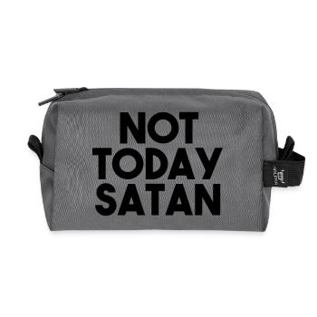 NOT TODAY SATAN - Recycelte Kulturtasche - Anthrazit - Vorne