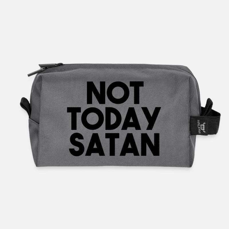 NOT TODAY SATAN - Recycelte Kulturtasche - Anthrazit