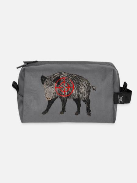 Wildschwein jäger - Recycelte Kulturtasche - Anthrazit