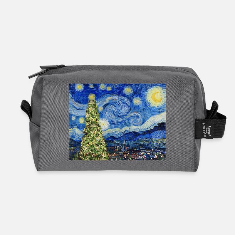 Van Gough Starry Night - Christmas Tree Trending - Recycelte Kulturtasche - Anthrazit