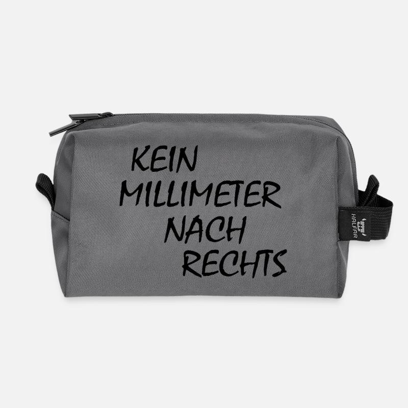 kein millimeter nach rechts - Recycelte Kulturtasche - Anthrazit