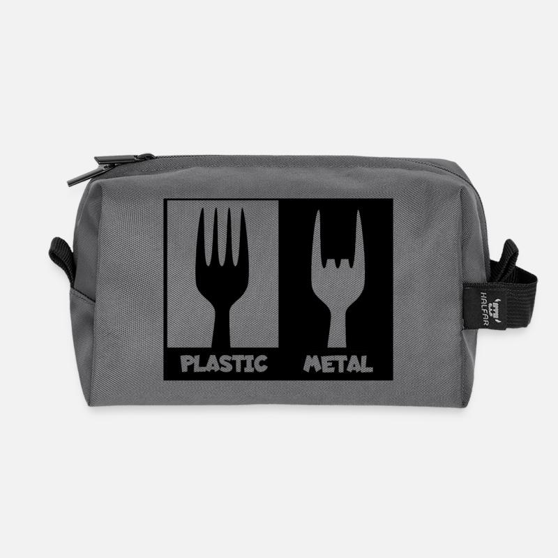 Kunststoff versus Schwermetall. Metal, Hard Rock # - Recycelte Kulturtasche - Anthrazit
