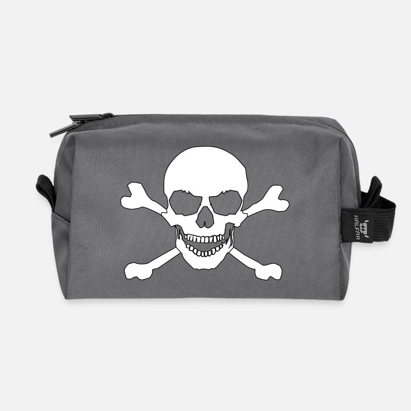 Skull and crossed bones - Recycelte Kulturtasche - Anthrazit