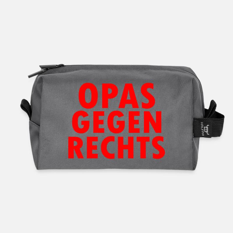 Opas gegen rechts - Recycelte Kulturtasche - Anthrazit