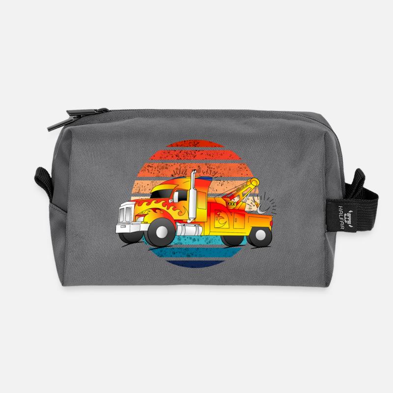 Abschleppwagen Abschleppdienst Abschlepper LKW - Recycelte Kulturtasche - Anthrazit