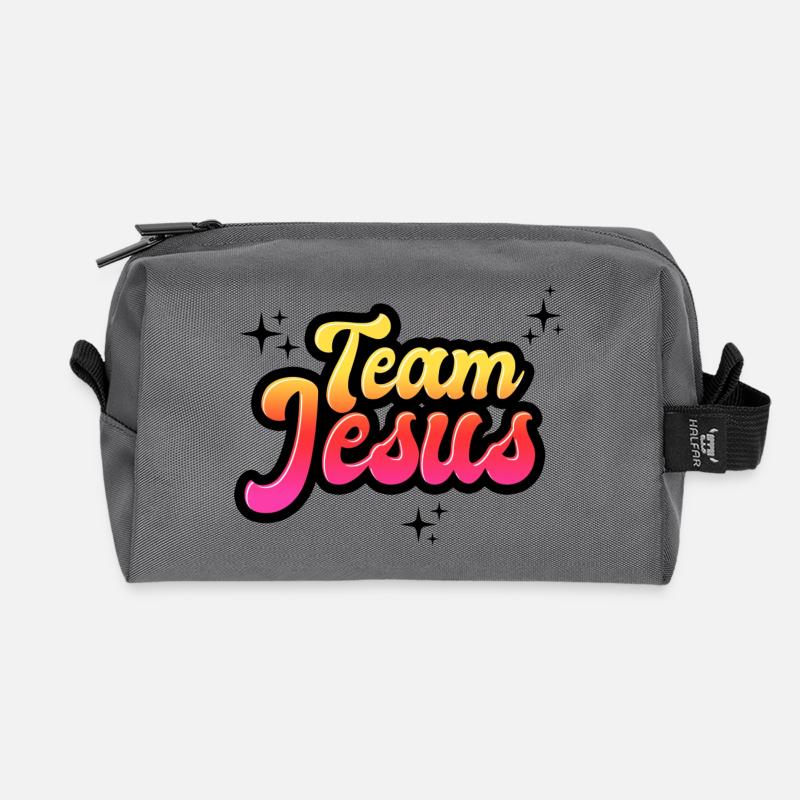 Team Jesus - Recycelte Kulturtasche - Anthrazit