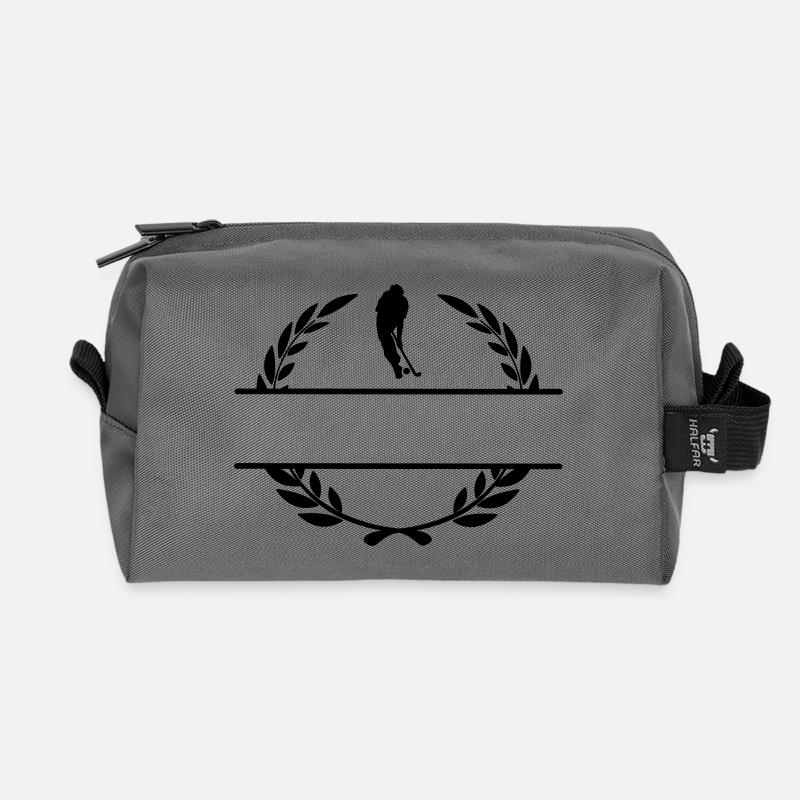 Hockeylord im Lorbeerkranz-Monogramm - Recycelte Kulturtasche - Anthrazit
