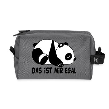 Das ist mir egal - Recycelte Kulturtasche - Anthrazit - Vorne