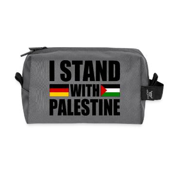I stand with palestine - Recycled Toiletry Zip Bag - anthracite - Front