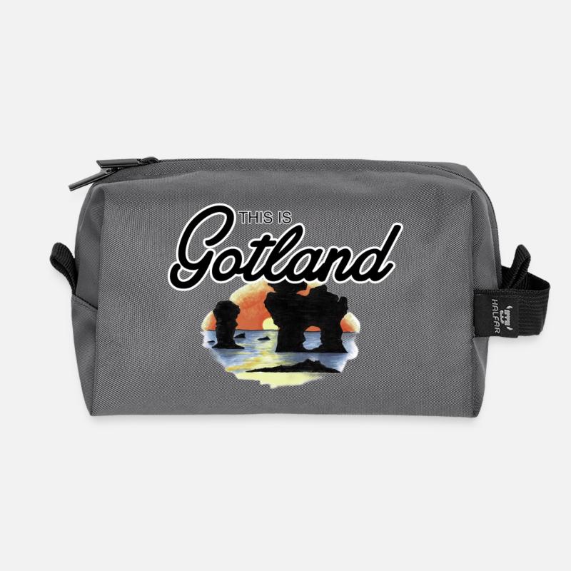 Das ist Gotland - Rauk - Recycelte Kulturtasche - Anthrazit