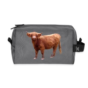 Scottish Highland cattle - Recycled Toiletry Zip Bag - anthracite - Front
