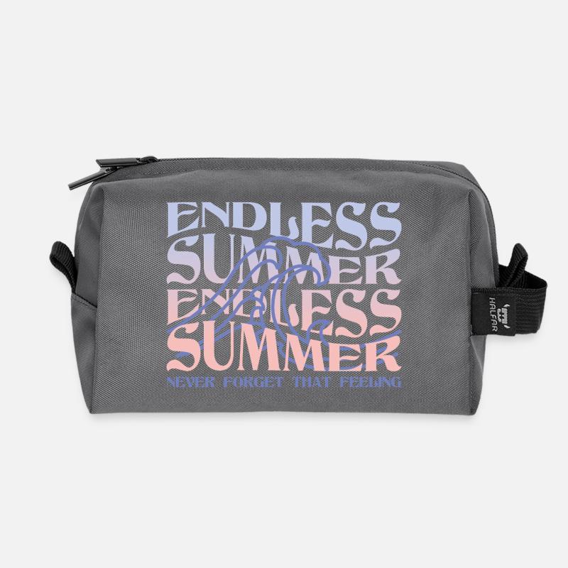 Endless Summer – Wellen & Beach Vibes - Recycelte Kulturtasche - Anthrazit