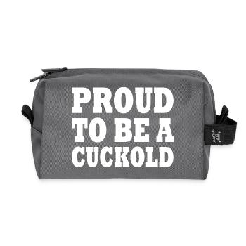 proud to be a cuckold - Recycled Toiletry Zip Bag - anthracite - Front